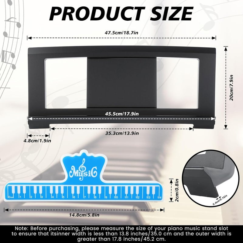 Feifeiya Music Sheet Stand, Music Rest Compatible with Yamaha PSR/YPT/KB/P Series, Keyboard Score Stand Set Includes 4 Book Clip, Piano Keyboard Stickers for 37-88 Key Models - Image 2